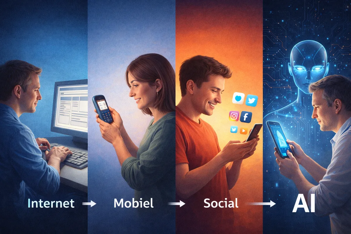Eerst het internet. Toen de mobiele telefoon en social media. Nu AI.