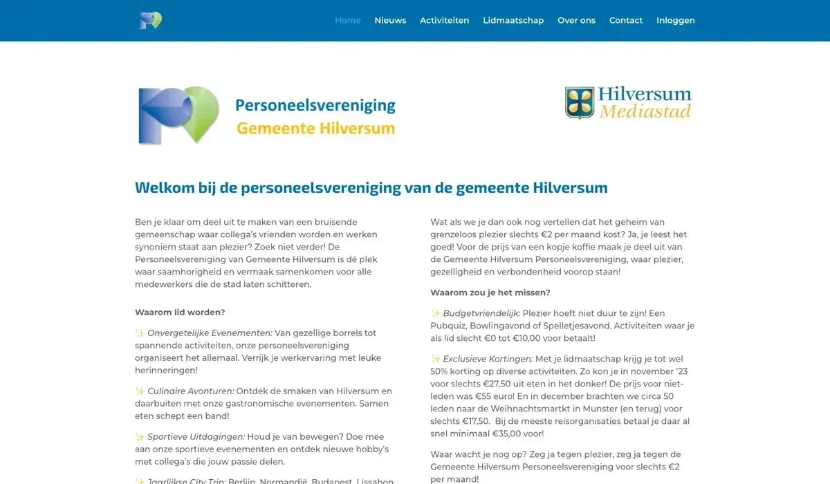 Personeelsvereniging Hilversum screenshot